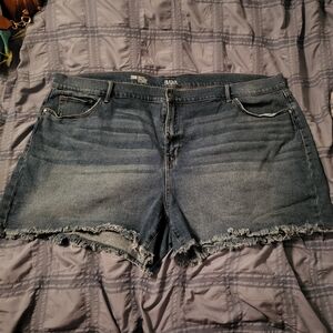 Plus Size Cutoff Style Shorts